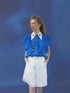 Blue Bird Ruffle Sleeve Blouse